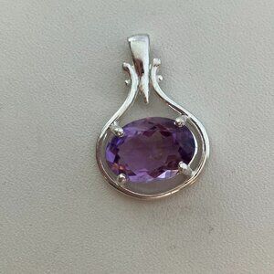 925 Sterling Silver Amethyst Pendant